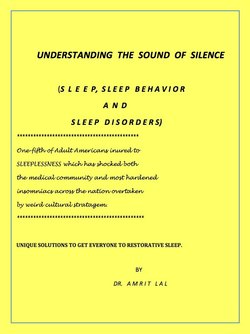 Understanding the Language of Silence -  Sleep, Sleep Behavior and Sleep Disorders