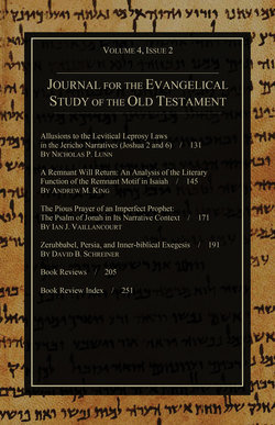 Journal for the Evangelical Study of the Old Testament, 4.2