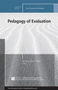 Pedagogy of Evaluation. New Directions for Evaluation, Number 155