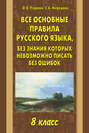 Все основные правила русского языка, без знания которых невозможно писать без ошибок. 8 класс