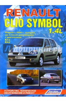 Renault Clio Symbol. Модели с 2000 года выпуска (черно-белые схемы)