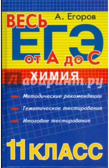 Химия. 11-й класс. Методические рекомендации, Тематическое тестирование. Итоговое тестирование