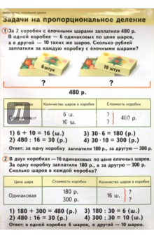 Математика. Комплект таблиц для нач. школы. Задачи на пропорц. деление. Старин. русск. меры длины