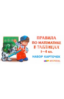 Правила по математике в таблицах. 1-4 классы. Набор карточек