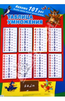 Таблица умножения. Напиши 101 раз