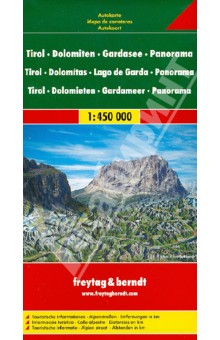 Tyrol - Dolomites - Lake Garda - Panorama. 1:450 000