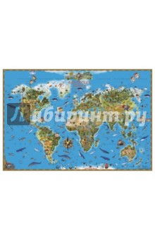 Карта мира "Обитатели Земли" для детей (НД30075)
