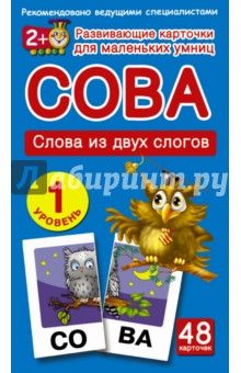 Сова. Слова из двух слогов. 1 уровень