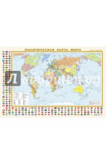 Политическая карта мира с флагами. Федеративное устройство