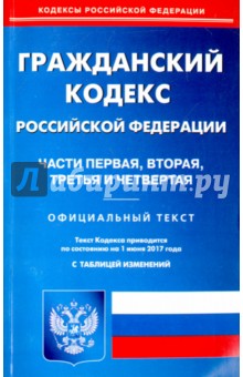 Гражданский кодекс Российской Федерации. Части 1-4 на 01.06.17