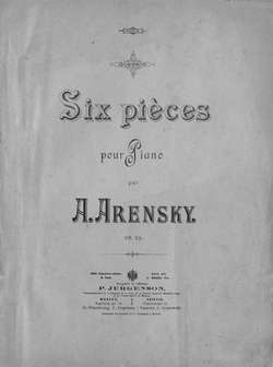Six pieces pour piano par A. Arensky