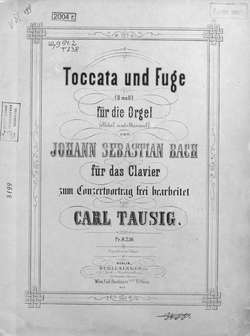 Toccata und Fuge (D-moll) fur die Orgel v. Jogann Sebastian Bach