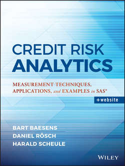 Credit Risk Analytics. Measurement Techniques, Applications, and Examples in SAS
