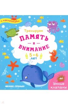 Тренируем память и внимание. 5-6 лет. Книжка с наклейками