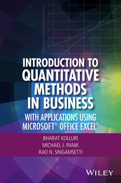 Introduction to Quantitative Methods in Business. With Applications Using Microsoft Office Excel