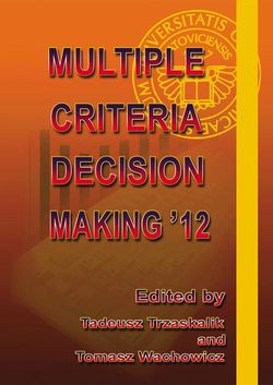 Multiple Criteria Decision Making '12