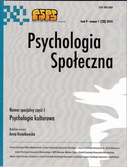 Psychologia Społeczna nr 1(28)/2014