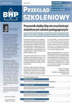 Przegląd szkoleniowy bhp sierpień 2013 nr 18