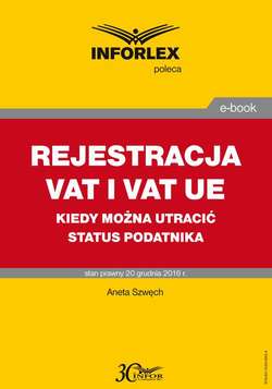 REJESTRACJA VAT I VAT UE kiedy można utracić status podatnika