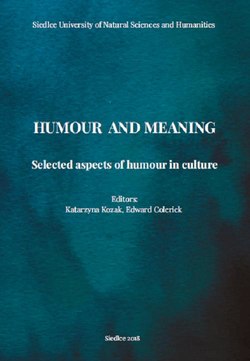 Humour and meaning. Selected aspects of humour in culture