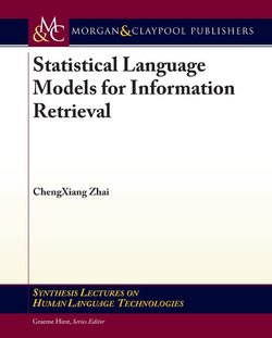 Statistical Language Models for Information Retrieval