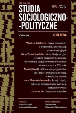 Studia Socjologiczno-Polityczne 2015/1 (03)
