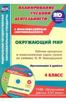 Окружающий мир. 4 класс. Рабочая программа и технологические карты по учебнику Н. Виноградовой +CD