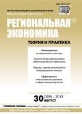 Региональная экономика: теория и практика № 30 (309) 2013