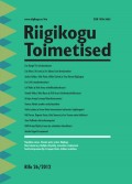 Riigikogu Toimetised 26