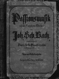 Passionsmusik nach dem Evangeliften Mattfaus von J. S. Bach