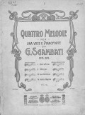 Quattro Melodie per una voce e Pianoforte da G. Sgambati