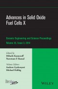 Advances in Solid Oxide Fuel Cells X