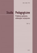 Studia Pedagogiczne. Problemy społeczne, edukacyjne i artystyczne, t.25