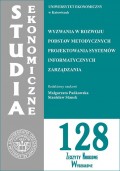 Wyzwania w rozwoju podstaw metodycznych projektowania systemów informatycznych zarządzania. SE 128