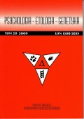 Psychologia-Etologia-Genetyka nr 20/2009