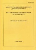 Biuletyn Polskiego Towarzystwa Językoznawczego. Zeszyt LXV