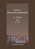 Między Oryginałem a Przekładem 2016, nr 31