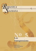 Romanica Silesiana. No 5: Les transgressions