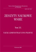 Zeszyty Naukowe WSHE, t. XX, Nauki Administracyjno-Prawne