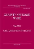 Zeszyty Naukowe WSHE, t. XXII, Nauki Administracyjno-Prawne