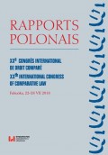 Rapports Polonais. XXe Congrès International de Droit Comparé