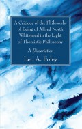 A Critique of the Philosophy of Being of Alfred North Whitehead in the Light of Thomistic Philosophy