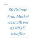 50 Gründe Frau Merkel weshalb wir es NICHT schaffen