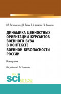 Динамика ценностных ориентаций курсантов военного вуза в контексте военной безопасности России. (Адъюнктура, Аспирантура, Бакалавриат, Магистратура, Специалитет). Монография.