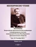 Мензбировские чтения. Материалы Всероссийской орнитологической конференции с международным участием, посвященной 40-летию Мензбировского орнитологического общества, Тула, 24&ndash;25 ноября 2022 г.