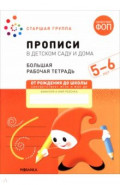 Большая рабочая тетрадь. Прописи в детском саду и дома. 5-6 лет
