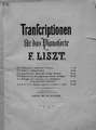 Mendelssohn's Wasserfahrt & Jager Abschied fur das Pianoforte ubertragen v. F. Liszt