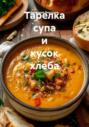 Тарелка супа и кусок хлеба